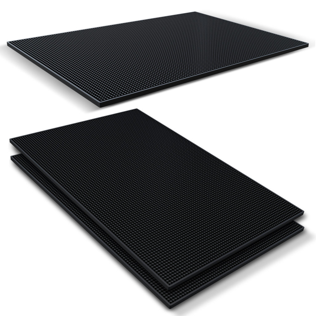 Esatto 2 Pack Service Mat 12” x 18”, Black – Sturdy and Environmental Mat for Kitchens, Bars, Coffee Shops, Restaurants