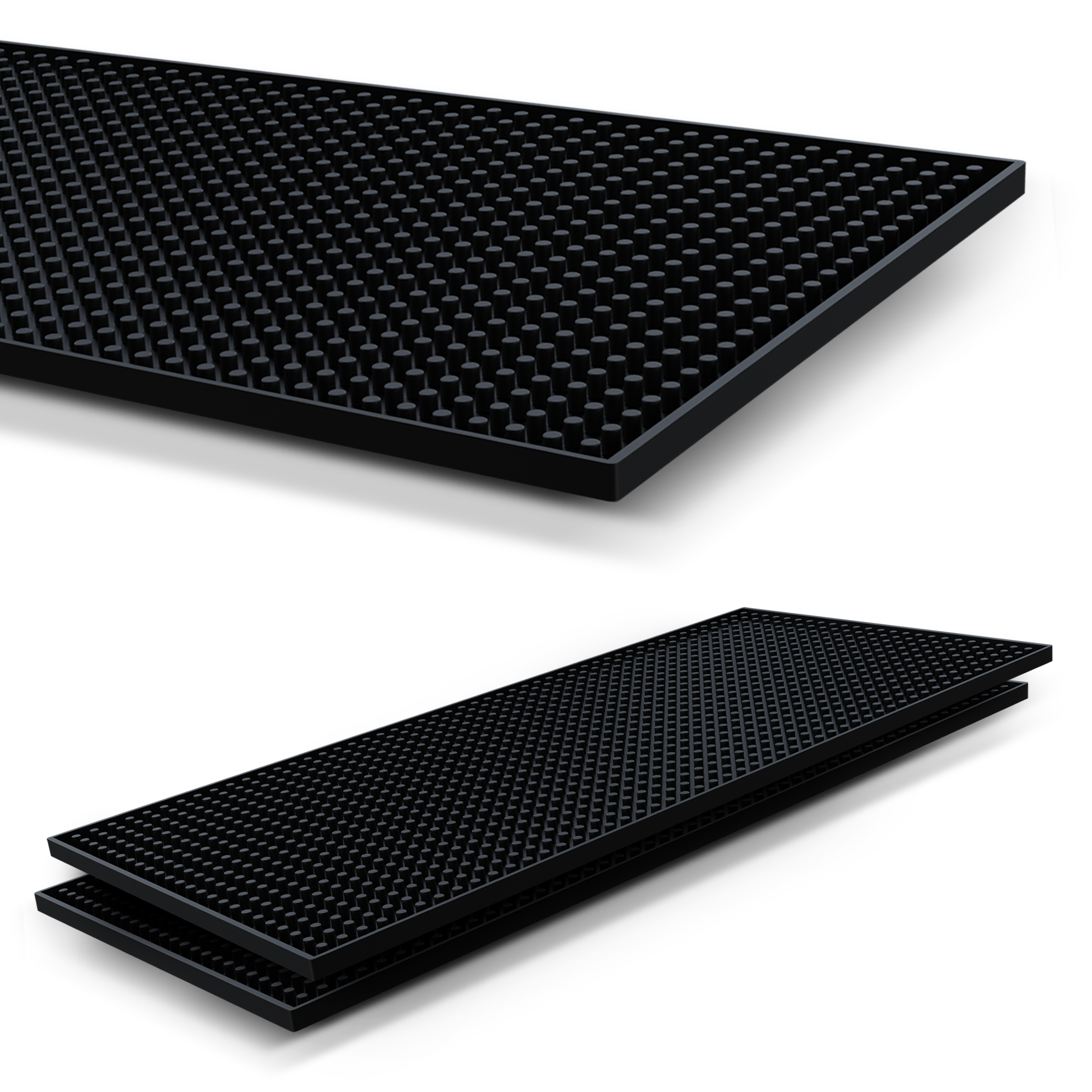 Featured image for “Esatto 6” x 12” – 2 Piece Black Shaker Mat (SHAMAT) – Durable and Environmental Professional Bar Mat”